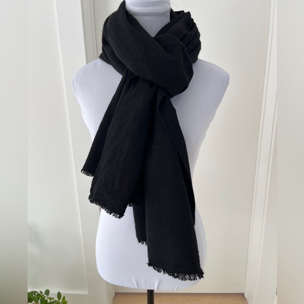 SHAWL Oversized Hand Woven Scarf Cashmere Silk Blend Basic Neutral Travel Chic